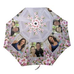 Pink Floral Folding Umbrella