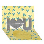 Yellow Love 3D - I Love You 3D Greeting Card (7x5)