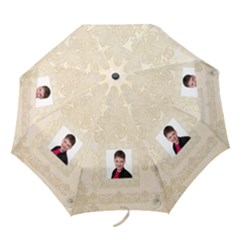 Floral Creme Folding Umbrella