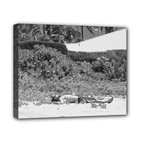 man on beach bw - Canvas 10  x 8  (Stretched)