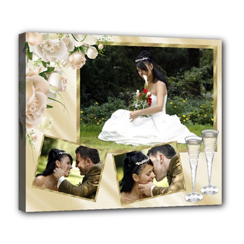 Cream wedding/celebration Deluxe 24x20 Stretched Canvas - Deluxe Canvas 24  x 20  (Stretched)