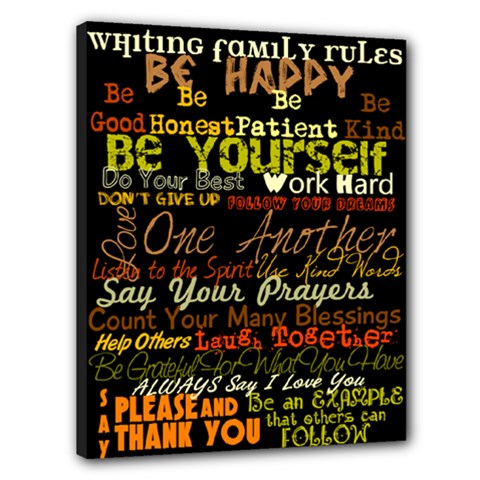 family rules - Canvas 20  x 16  (Stretched)