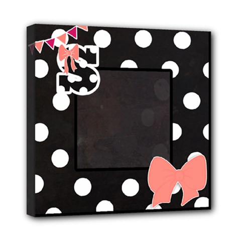 Polka Dot Bow Canvas - Mini Canvas 8  x 8  (Stretched)