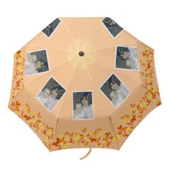 Peach butterfly folding umbrella