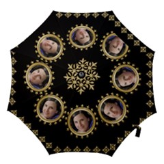 Black And Gold Medium Hook Handle Umbrella