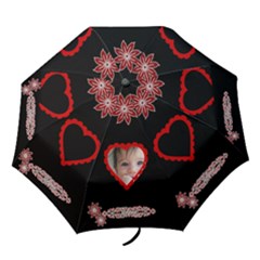 Red Black Love folding umbrella