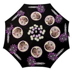 Black Pink Straight Umbrella