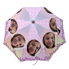 Pastel Breast Cancer Umbrella - Folding Umbrella