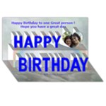 Blue Floral Birthday Card - Happy Birthday 3D Greeting Card (8x4)