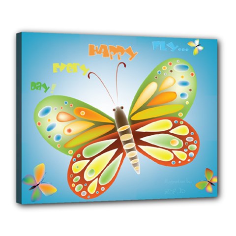 blue butterfly 20x16 - Canvas 20  x 16  (Stretched)