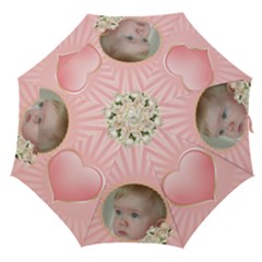 Pink Floral Straight Umbrella