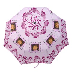 Pink swirl folding umbrella