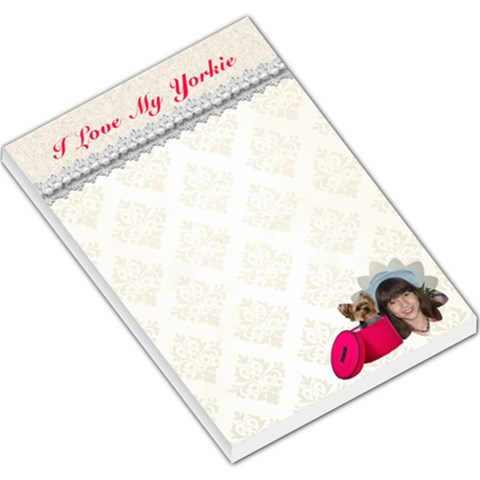 Yorkie In Hat Box Large Memo Pad By Kim Blair