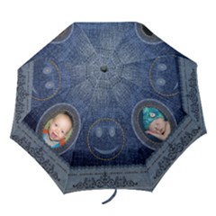 Denim Smiley Folding Umbrella