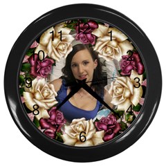 Roses And Lace Wall Clock (black)
