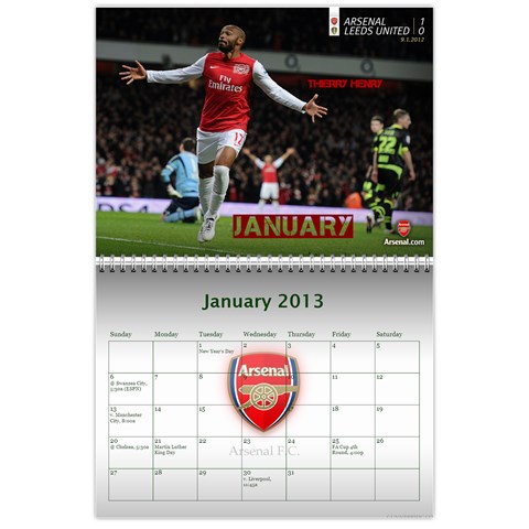 Arsenal Calendar Iii By Gj Jan 2013
