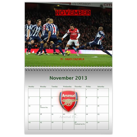 Arsenal Calendar Iii By Gj Nov 2013