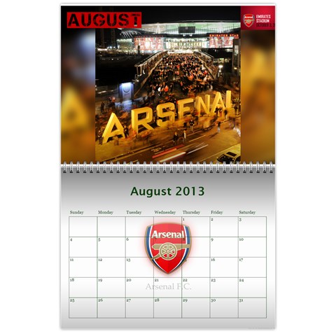 Arsenal Calendar Iii By Gj Aug 2013