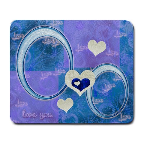 I Heart You Blue Large Mousepad By Ellan Front