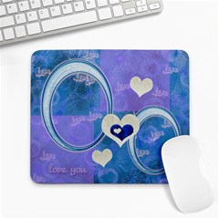 I Heart You blue large Mousepad