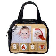 kids happy , gun, baby, happy holiday - Classic Handbag (One Side)