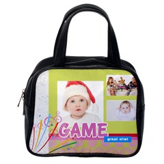 kids happy , gun, baby, happy holiday - Classic Handbag (One Side)