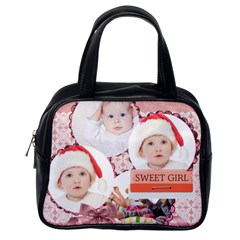 kids happy , gun, baby, happy holiday - Classic Handbag (One Side)