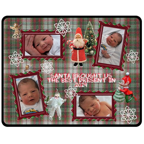Santa Brought Us The Best Present In 2024 Medium Fleece Blanket By Ellan 60 x50  Blanket Front