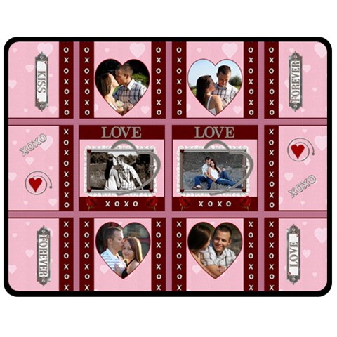 Love Forever Medium Fleece Blanket By Lil 60 x50  Blanket Front