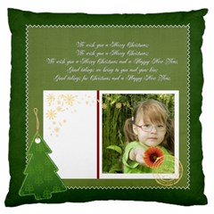 merry christmas, xmas, happy new year  - Large Cushion Case (Two Sides)