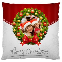 merry christmas, xmas, happy new year  - Large Cushion Case (Two Sides)