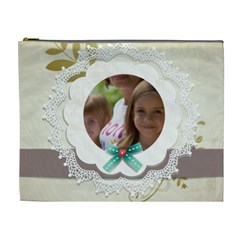 flower , kids, happy, fun, green - Cosmetic Bag (XL)