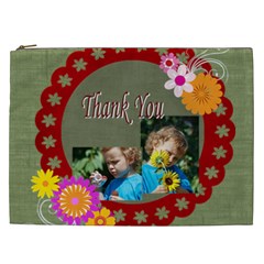 flower , kids, happy, fun, green - Cosmetic Bag (XXL)