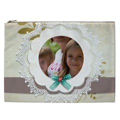 flower , kids, happy, fun, green - Cosmetic Bag (XXL) flower , kids, happy, fun, green - Cosmetic Bag (XXL)