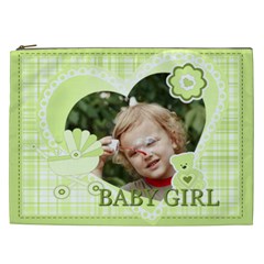 flower , kids, happy, fun, green - Cosmetic Bag (XXL)