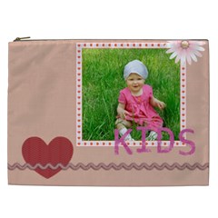 flower , kids, happy, fun, green - Cosmetic Bag (XXL)