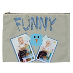 flower , kids, happy, fun, green - Cosmetic Bag (XXL)