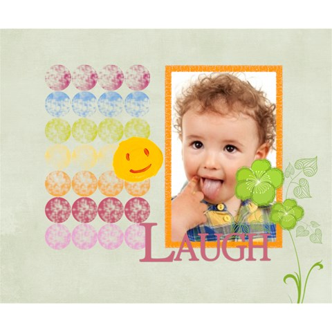 Flower , Kids, Happy, Fun, Green By Jo Jo 14  x 11  x 1.5  Stretched Canvas