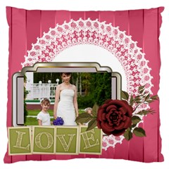 love, kids, memory, happy, fun  - Large Cushion Case (Two Sides)