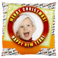 merry christmas, xmas, happy new year  - Large Cushion Case (Two Sides)