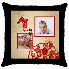 chinese new year - Throw Pillow Case (Black)