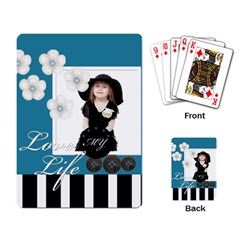 flower , kids, happy, fun, blue - Playing Cards Single Design (Rectangle)