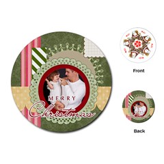 merry christmas, happy new year, xmas - Playing Cards Single Design (Round)