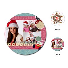 merry christmas, happy new year, xmas - Playing Cards Single Design (Round)