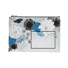 blue flowers bag - Cosmetic Bag (Large)