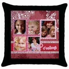 love, kids, memory, happy, fun  - Throw Pillow Case (Black)