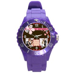 love,memory, happy, fun  - Round Plastic Sport Watch (L)