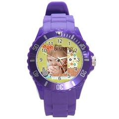 happy birthday - Round Plastic Sport Watch (L)