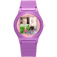 love, kids, happy, fun, family, holiday - Round Plastic Sport Watch (S)