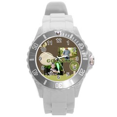 green of kids - Round Plastic Sport Watch (L)
